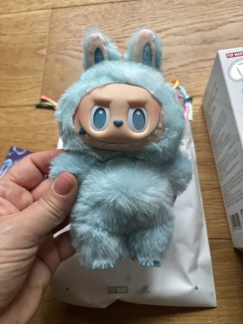 POP MART BIG Into Engery V3 Labubu Hope (blue) Figure in drawstring bag ...