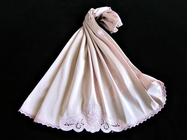 Slip vita vintage S/M seta Antron III applique nylon pizzo rosa scuro