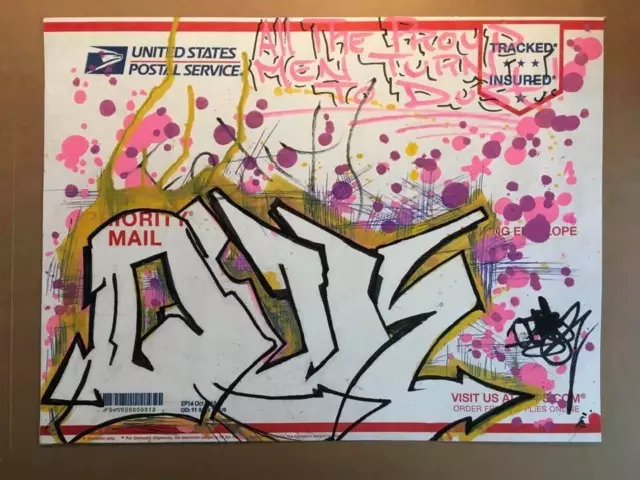 QUIK aka LIN FELTON graffiti sur enveloppe USPS  -cope2/seen/taki/crash/futura 2