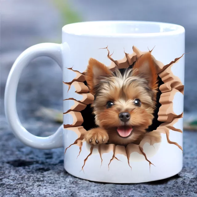 Pet Dog Mug, Cute Cartoon 3D Yorkshire Terrier - Ideal Gift