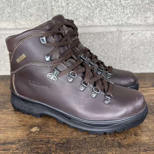 LL BEAN CRESTA Men's Brown Vibram Gore-Tex Leather Hiking Boots Size 7 ...