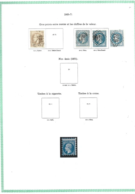 TIMBRE NAPOLEON IIIDENTELES18631871 EUR 64,00 PicClick FR