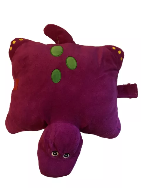 BARNEY PILLOW PETS Plush Stuffed Animal Comfortable Purple Dino ...