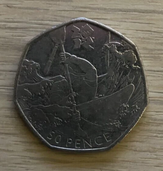 2011 Olympische Spiele Kanufahren 50p Münze im Umlauf