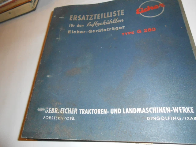 Ersatzteilliste Eicher - Geräteträger TYPE G 280