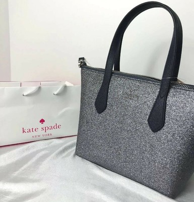 KATE SPADE JOELEY SMALL SATCHEL DUSK NAVY SOFT SMOOTH GLITTER $179 WKRU6281 New