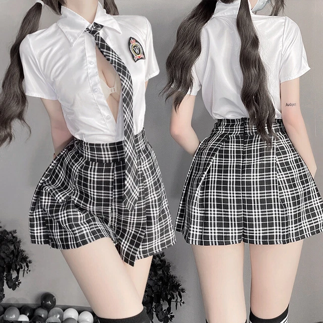 JAPANESE STUDENT GIRLS School Uniform Black White Lingerie JK Suit
