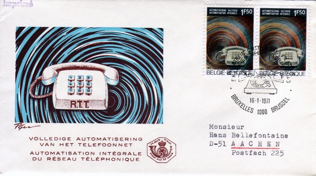 Belgien 1624 FDC, Automatisierung Telefonnetz