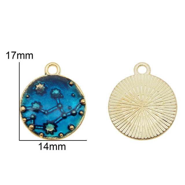 24 Stück Legierung Emaille Konstellation Tierkreis Anhänger Schmuck DIY Zubehör