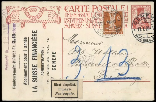 1920, Schweiz, P 68 u.a., Brief - 1587146