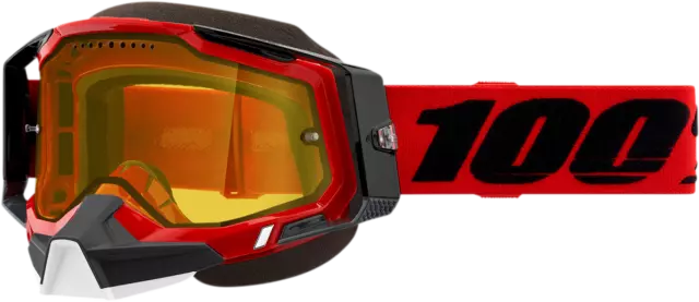 100% Racecraft 2 Snow Goggles Red - Yellow Lens 50122-608-03