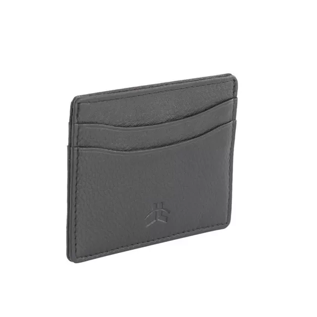 RFID Men’s Genuine Premium Leather Slim Credit Card Holder 4 Cards Notes Black