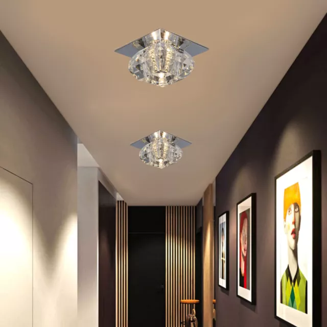 Modern LED Ceiling Lamp Flush Mount Crystal Chandelier Pendant Lighting Fixture