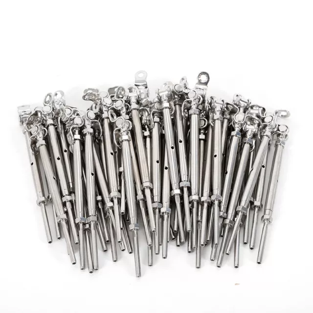 50x 1/8" Cable Railing Wire Railing Turnbuckle Tensioner T316 Stainless Steel US