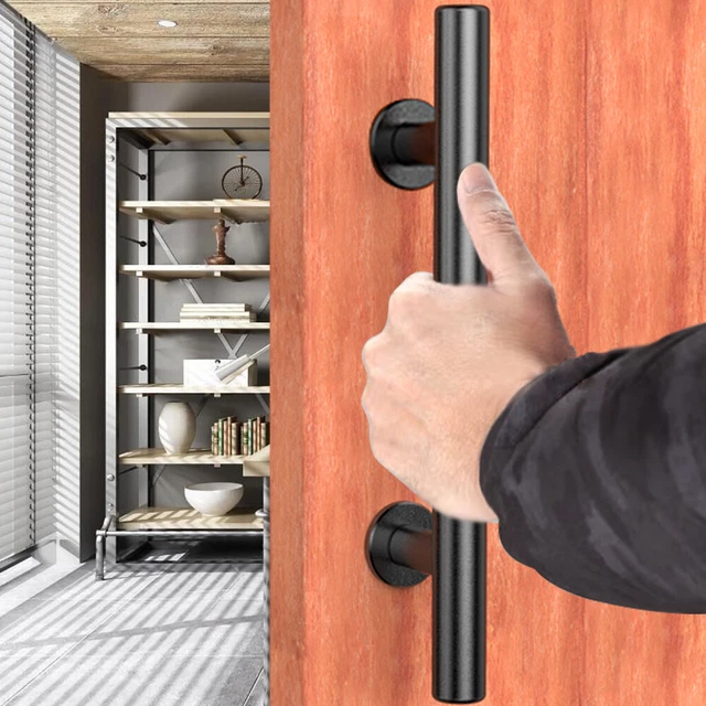 9/12 Inch Sliding Barn Door Pull Flush Handle For Sliding Wood Door Black Handle