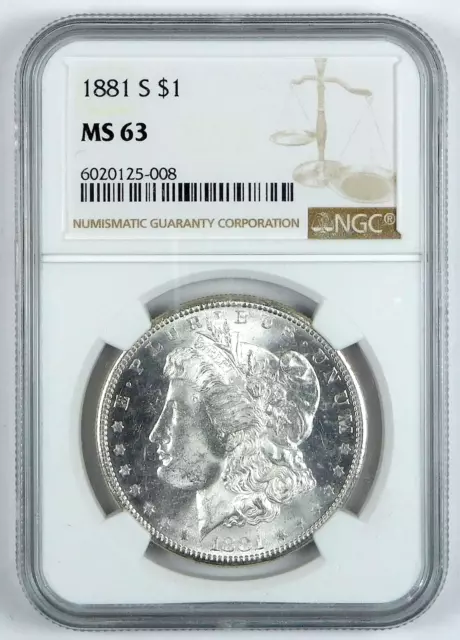 1881-S Morgan Silver Dollar - NGC MS 63 - Brown Label