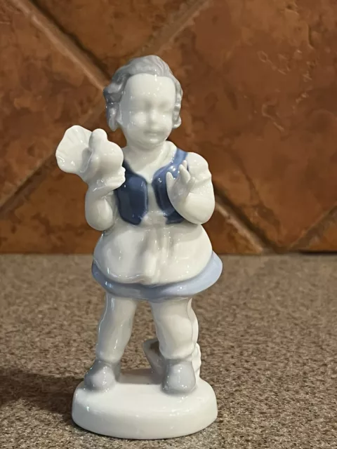Gerold Porzellan Bavaria Girl with Turkey Figurine Made in West Germany  Vintage