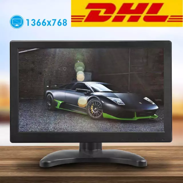 12-Zoll TFT LCD Monitor HD 1366P Farbdisplay PC CCTV HDMI VGA Dual Lautsprecher