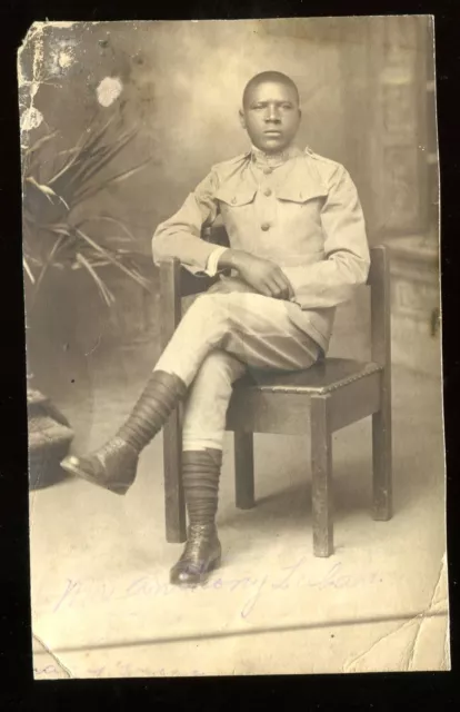 WWI World War I Photograph Identified African American Buffalo Soldier