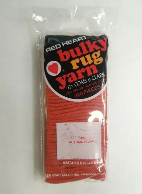 Red Heart Latch Hook Bulky Rug Yarn - 605 Autumn Flame - 320 Pieces