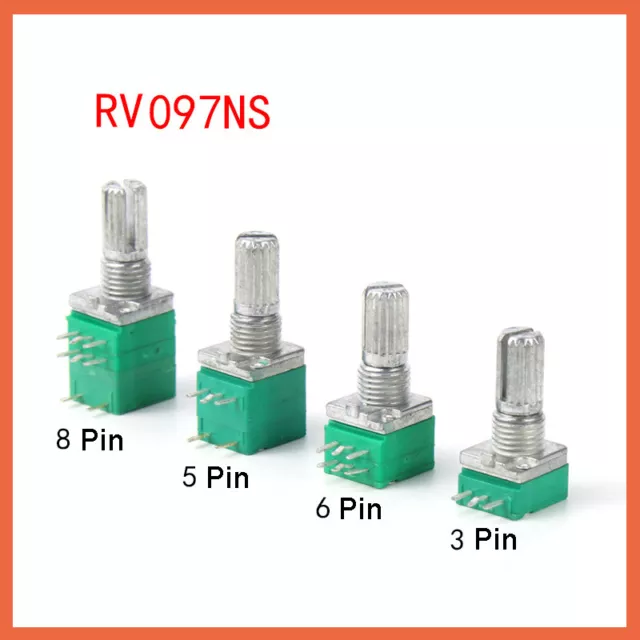 RV097NS Single Double Potentiometer 5 10 20 50 100K With ON/OFF Switch 3 - 8 Pin