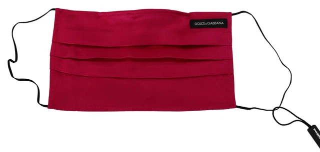 Máscara facial DOLCE & GABBANA roja algodón plisada correa elástica talla única 100 USD