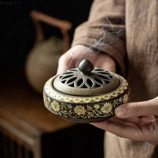 Ceramic Incense Burner Holder Coil Cones Incense Buddhist Home Decor Tearoom