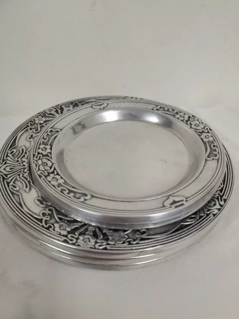 Vintage George Briard Wilton Columbia PA RWP Pewter PLATES (5)  7 1/2" - 5 7/8"