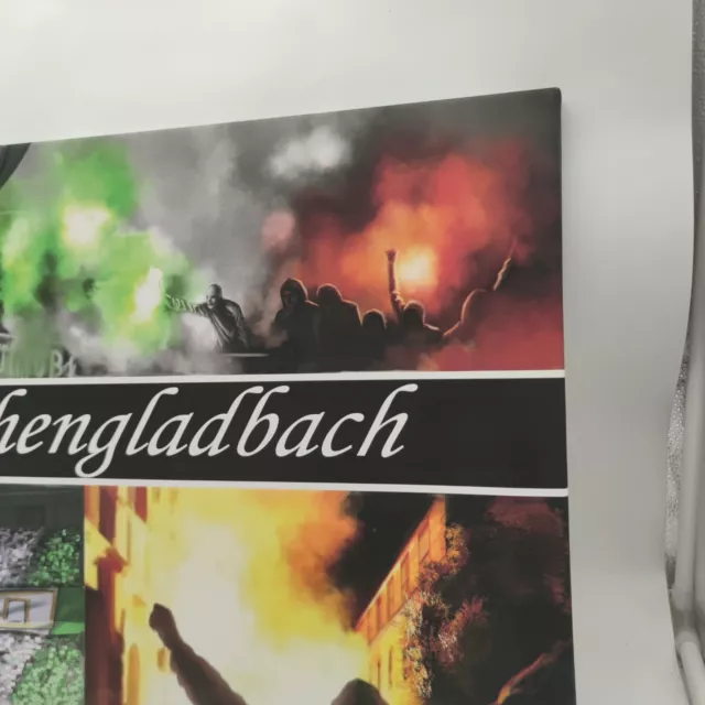 Ultras-Art MÖNCHENGLADBACH KUNSTLEINWAND COLLAGE 2  60x40, Bild auf Leinwand XL 2