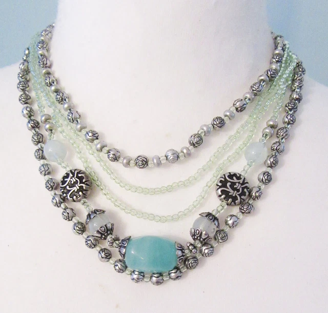 Premier Designs Jewelry Cool Waters Necklace in Antiqued Silver