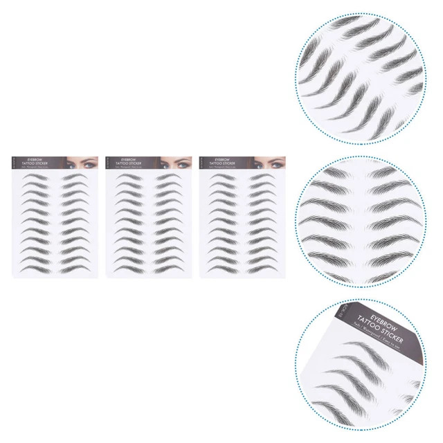 3 hojas pegatinas para cejas resistentes al agua transferir hombre falso para mujer
