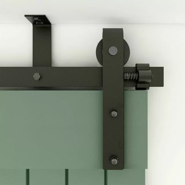 4FT-20FT Sliding Barn Door Hardware Kit Track Roller Closet Ceiling Mount Rail