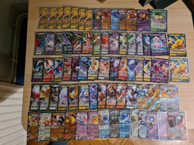 Lot de 72 cartes pokémon V EX et EX téracristal promo sortie de booster FR