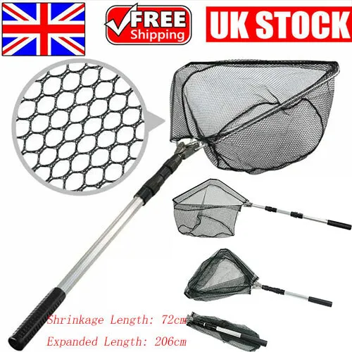 Fishing Landing Net with Telescoping Pole Handle for Pond Pool Outdoor Fishing