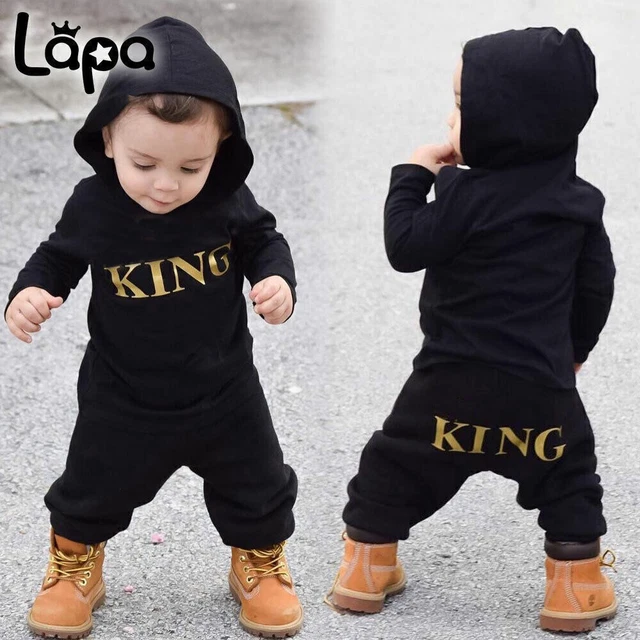 Neugeborenes Baby Jungen Strampler Bodysuit Jumpsuit "KING" Tops Kleidung Outfit