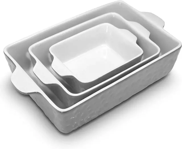 3Pcs. Nonstick Bakeware PFOA PFOS PTFE Tray Set w/Odor-Free Ceramic, 446°F Oven