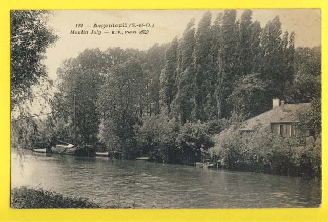 cpa FRANCE 95 - ARGENTEUIL (Val d'Oise) MOULIN JOLY Péniche Boats