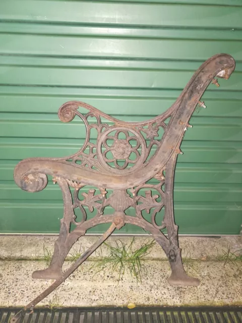 Cast iron garden chair bench seat Ends antique vintage wrought