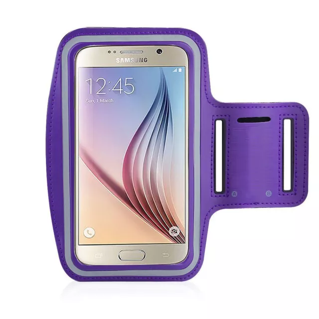 Running High Quality Adjustable Neoprene Armband Tie Samsung Galaxy S6 Purple