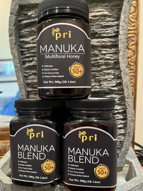 3 PRI Pacific Resources Manuka Honey Blend  MGO 50+  1.1 lb x 3  New Zealand