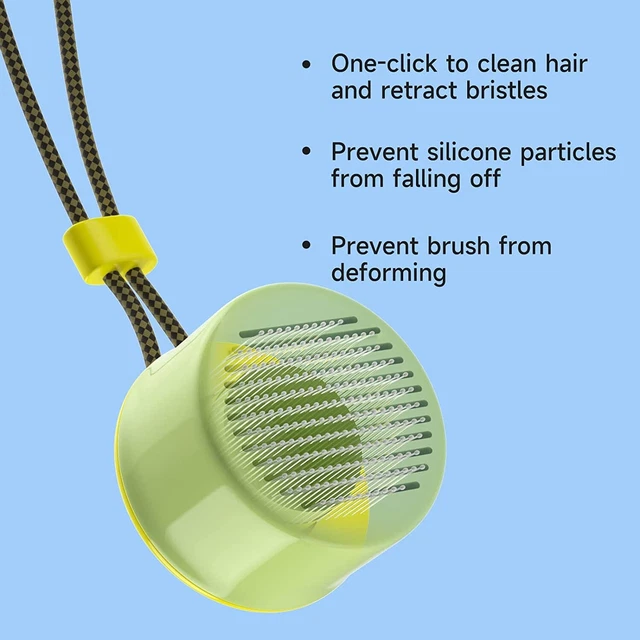 2x Self-Cleaning Slicker Grooming Hair Fur Cats Dog Pet Brush Comb Massage Tool