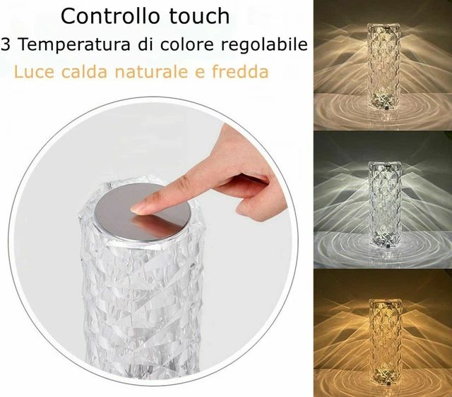 Lampada Da Tavolo Led Effetto Cristallo Per Bar Ristorante Pub Casa Senza Fili 7