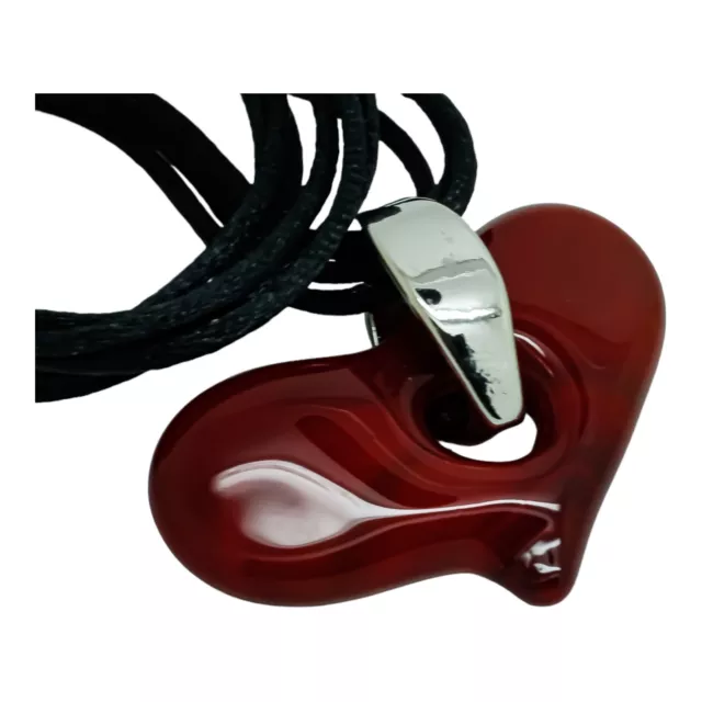 Corazón Rojo Murano Vidrio Colgante Collar Venecia