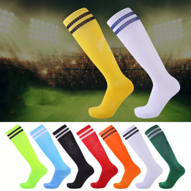 2 rayas calcetines de fútbol americano para hombre niños deportes rugby hockey entrenamiento largo fútbol