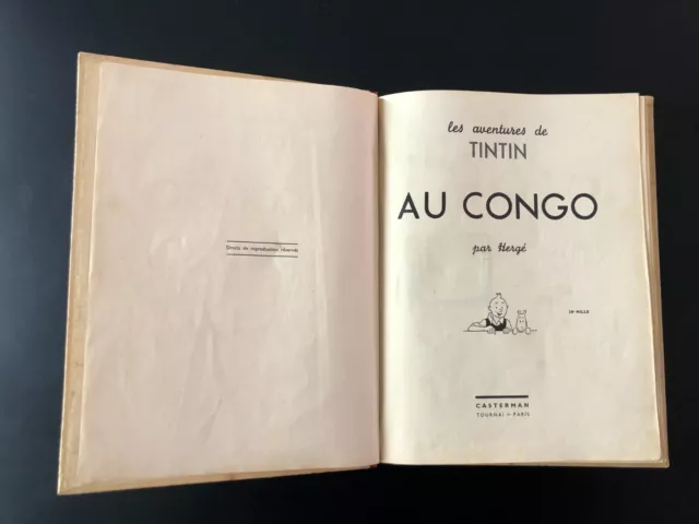 TINTIN  au Congo N&B (avec HT)  1941 - A14 en BE 3