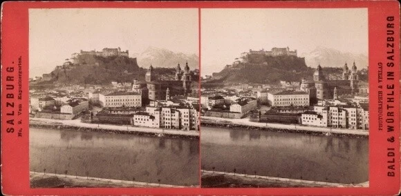 Stereo Foto Salzburg Österreich, Stadtpanorama vom... - 10635322