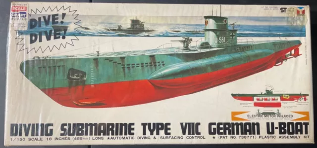 Yamada Diving Submarine Type VIIC German U-Boat Motorized 1/150 FS NEW Model