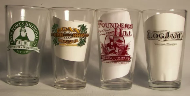 Mixed National Small Brewery beer pint glasses, pick any 6, your choice