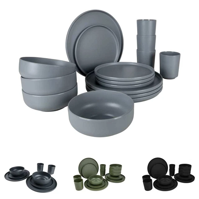 Set stoviglie Bo-Camp 16 pezzi stoviglie melamina servizio da tavola diverse scelte vid