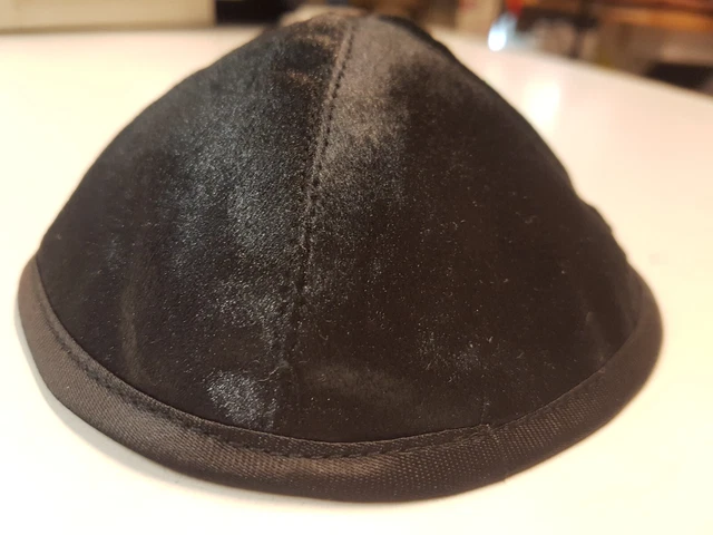 Kippa, Jarmulke, Kippah, Kipa bambini velluto nero 14-15 cm